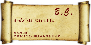 Bródi Cirilla névjegykártya